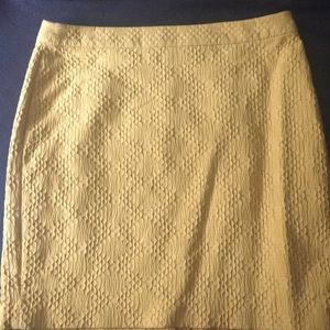 Mustard Banana Republic pencil skirt